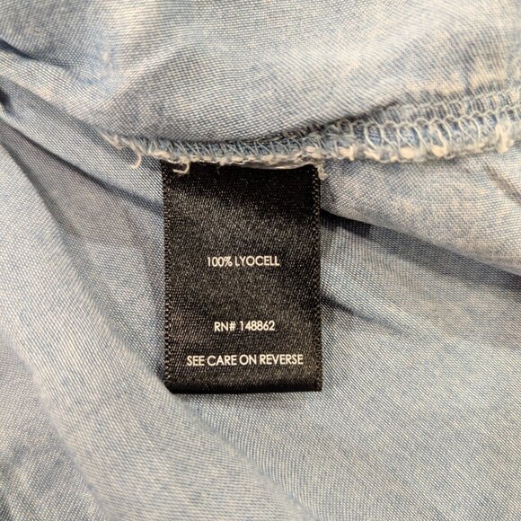 TORRID Chambray Ruffle Hem Skirt 1/1X/14-16 SUPER SOFT Flowy Faded Denim-Look - Picture 6 of 9